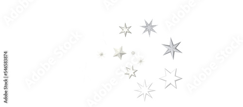 Banner with golden decoration. Festive border with falling glitter dust and stars.