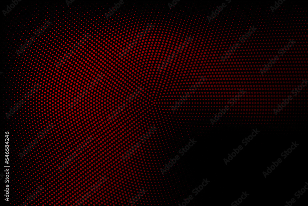 Halftone texture with red dots on a black background. Minimalism ...