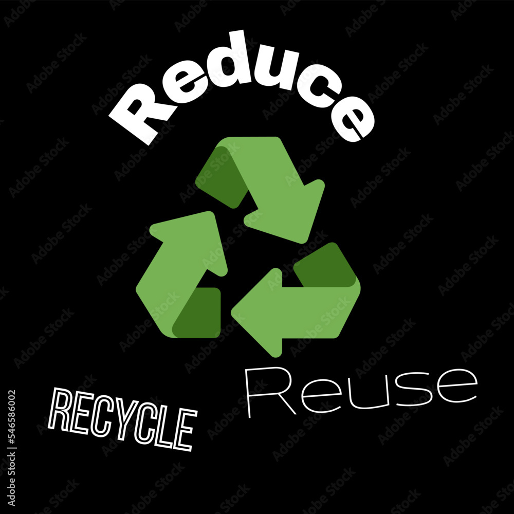 Vetor de Símbolo de reciclaje. 3R. Reduce, recycle, reuse do Stock ...