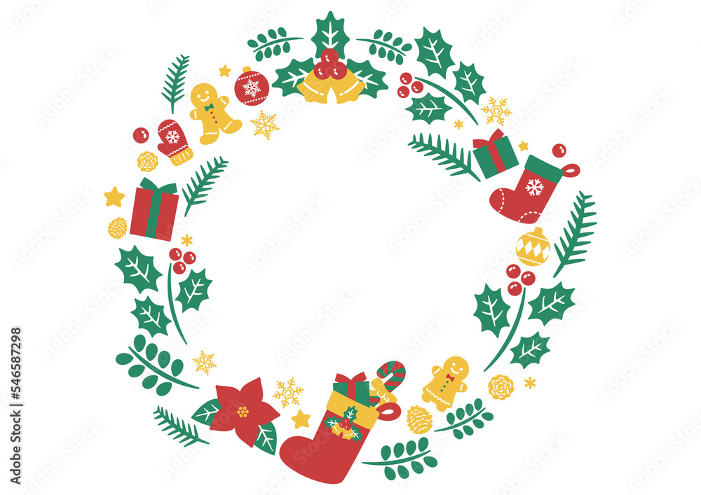 クリスマスリースのフレーム/文字なし/PNG クリスマスリースのフレーム/文字なし/PNG