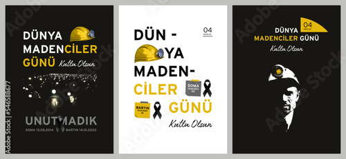Dünya madenciler Günü 04 Aralık poster, flyer, social media post