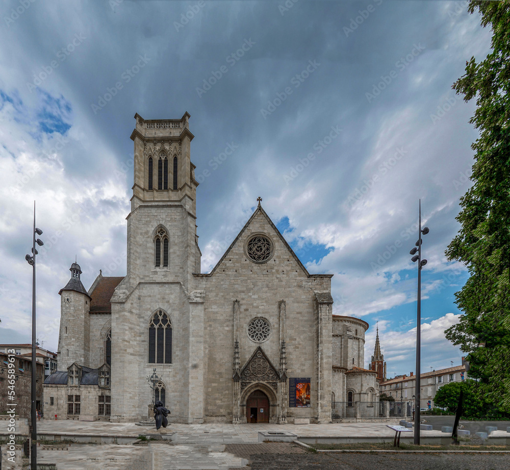 Panoramic view of the famous cathedral St Caprais, Agen, Southwestern France. Panoramic view of the famous cathedral St Caprais, Agen, Southwestern France.