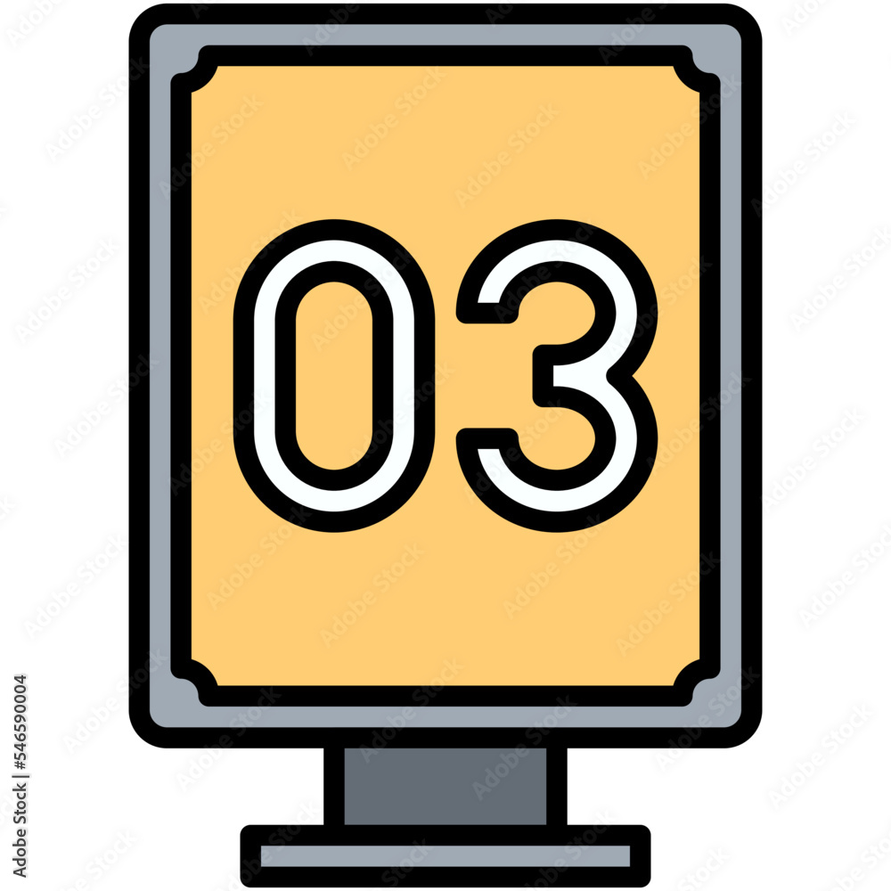 Table number 3 sign icon, Coffee shop related vector Table number 3 sign icon, Coffee shop related vector