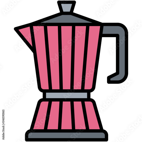 Moka pot icon, Coffee shop related vector