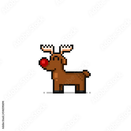 cute deer in pixel art style