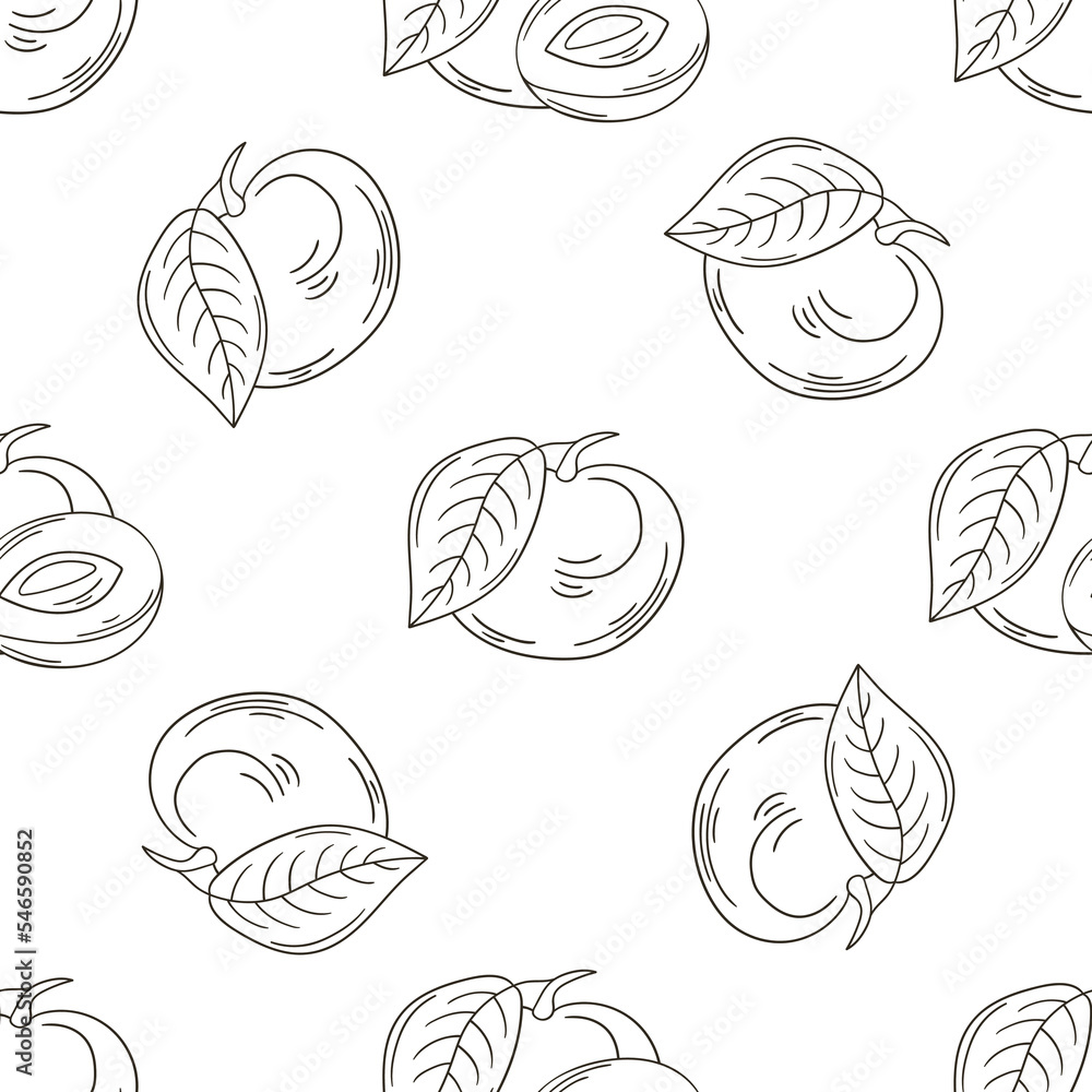 Coloring Seamless pattern with tropical fruits. Illustration in hand draw style Coloring Seamless pattern with tropical fruits. Illustration in hand draw style