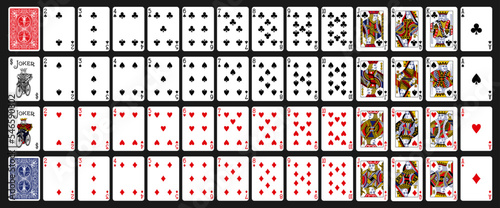Playing cards classic style - Poker set with isolated - Poker playing cards, full deck - classic design playing cards