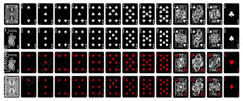 Playing cards classic style - Poker set with isolated - Poker playing cards, full deck - classic design playing cards