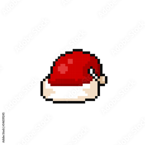 santa hat in pixel art style