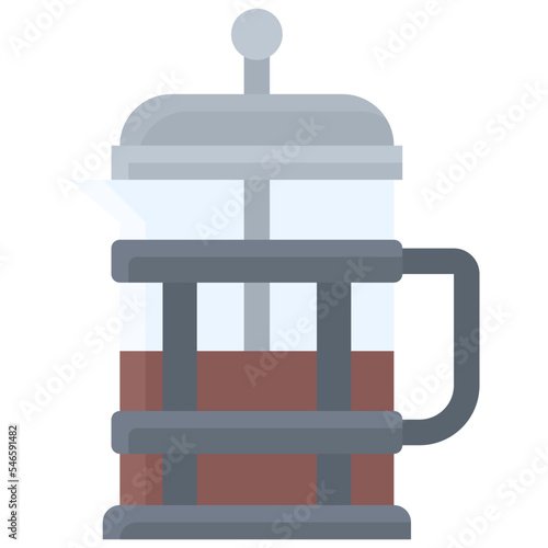 French press icon, Coffee shop related vector