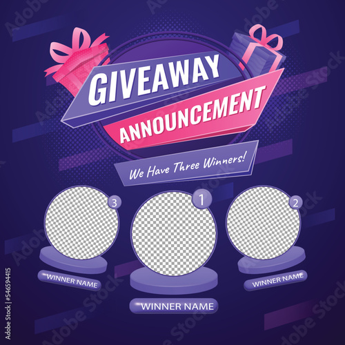 Giveaway quiz contest for social media feed. template giveaway prize win competition follow the steps below