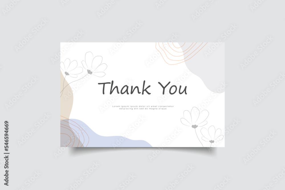 thank you card template abstract minimalist design