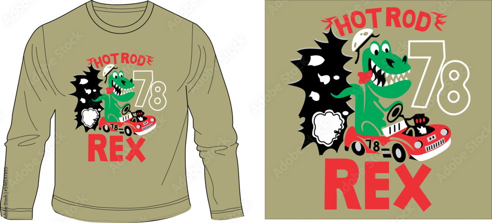 HOTROD 78 REX t-shirt graphic design vector illustration
