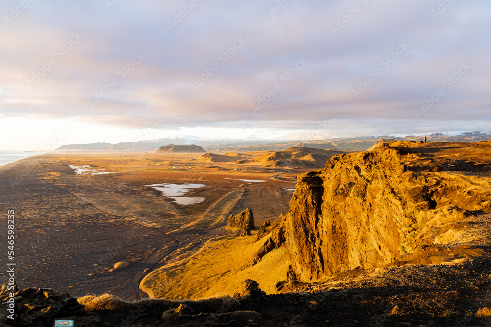 Mystic landscape in Iceland during sunset