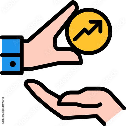 initial coin offering line filled icon