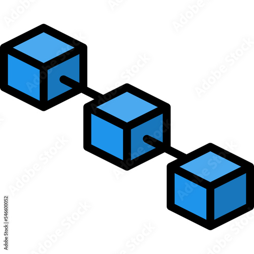 blockchain line filled icon