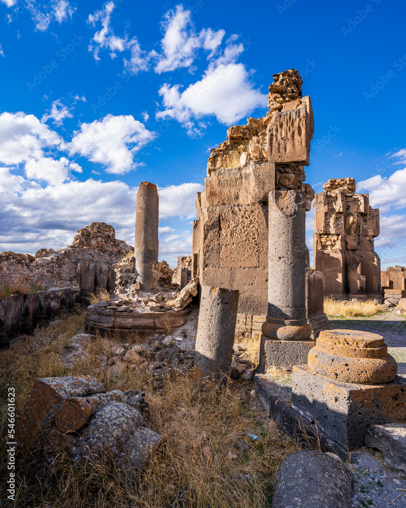 Fototapeta premium Ani Ruins view in Kars City of Turkey