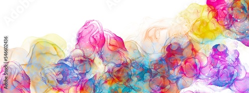 Wallpaper Mural Dreamy wavy alcohol ink background with colored mix texture, hand drawn art made with watercolor paint, luxury wallpaper for print Torontodigital.ca