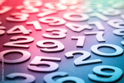 Mathematics abstract background made with solid numbers photo