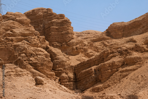 clay rocks mountain , nature land mark, heet cave , riyadh photo