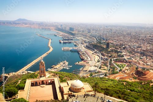photo of Santa Cruz fort of Oran, a coastal city of Algeria , Mountain top cathedral and panorama skyline view of Oran	
