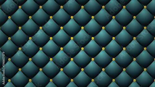 Green quilted leather background