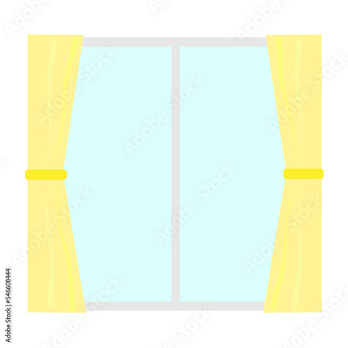カーテンと窓ガラス