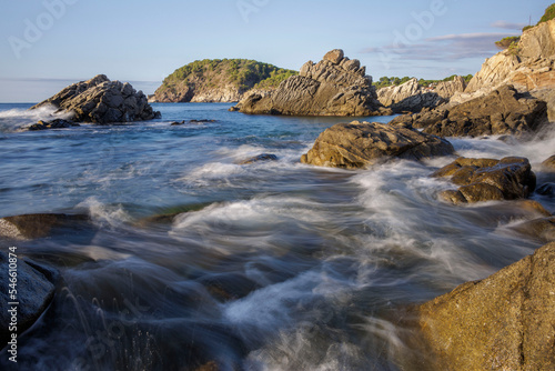 Rough seas off the coast.