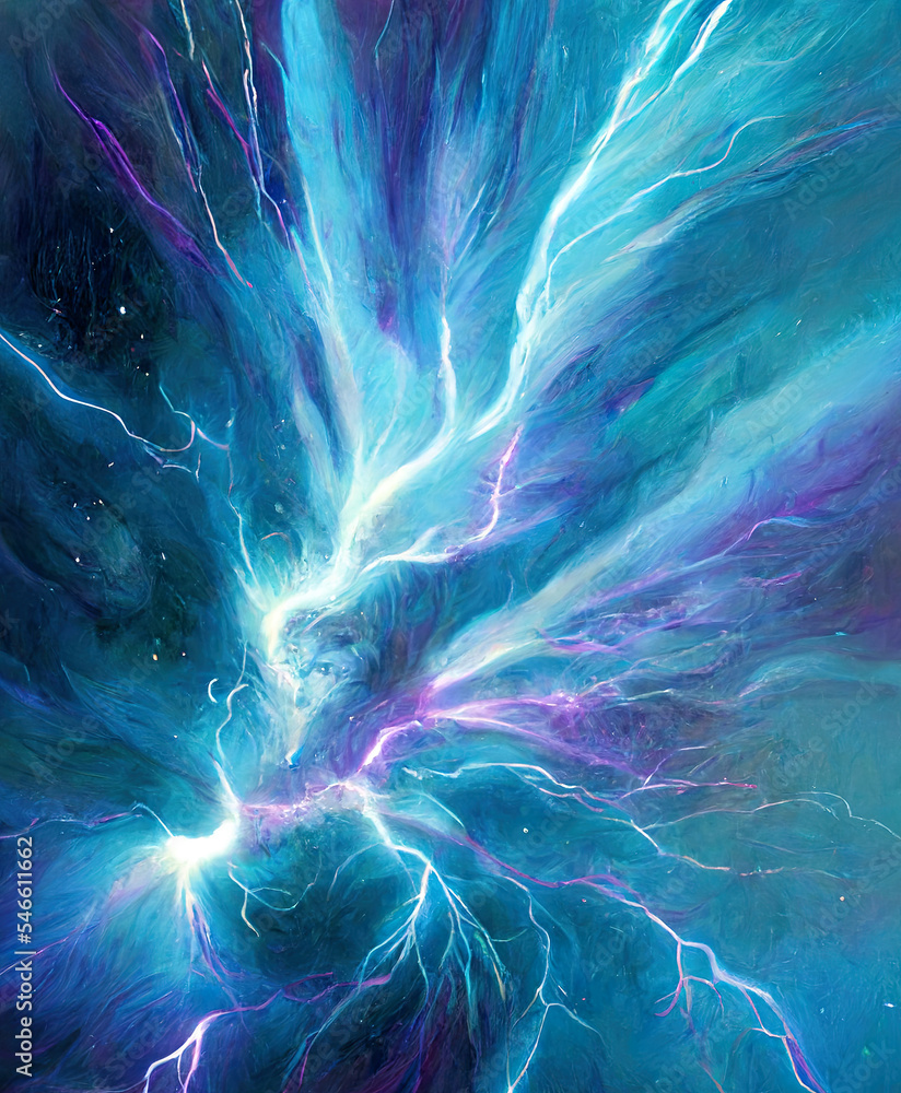 Obraz premium lightning in the sky, lightning in the night sky, power, illustration, digital