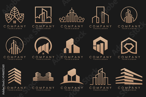 Set of Building, Real Estate, and Construction logo design inspiration.