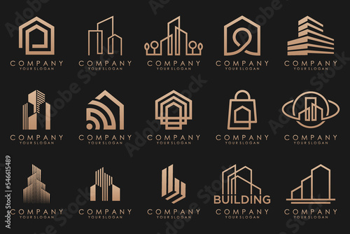 Set of Building, Real Estate, and Construction logo design inspiration.