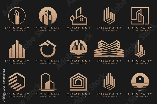 Set of Building, Real Estate, and Construction logo design inspiration.