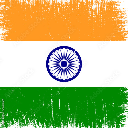 Grunge Indian flag. Flag of India with grunge texture. Vector illustration.