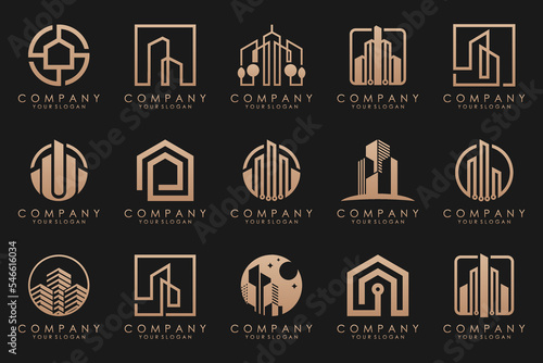 Set of Building, Real Estate, and Construction logo design inspiration.