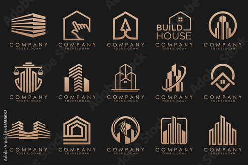 Set of Building, Real Estate, and Construction logo design inspiration.