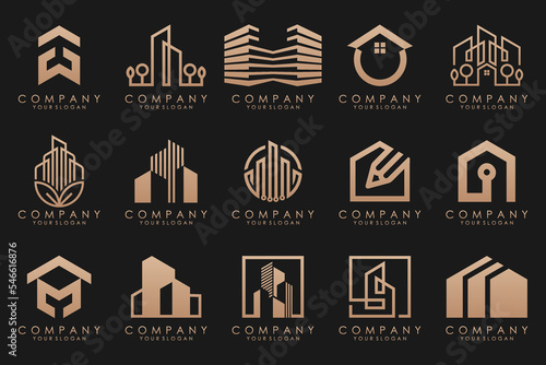 Set of Building, Real Estate, and Construction logo design inspiration.