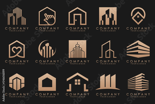 Set of Building, Real Estate, and Construction logo design inspiration.