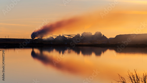 potash factory in sunset, saskatchewan. photo