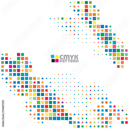 Simple mosaic background with small multicolor squares
