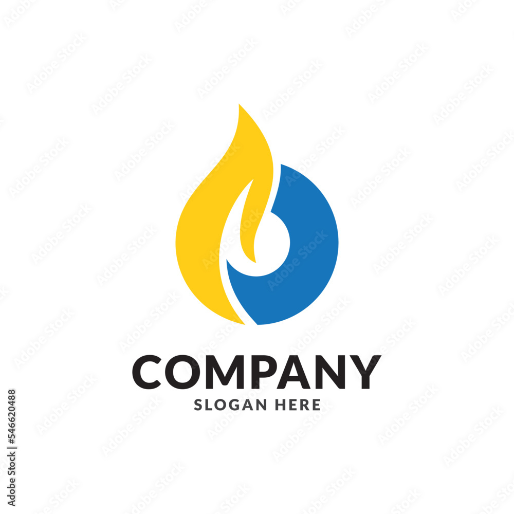 Fire and Water Logo Vector Template Fire and Water Logo Vector Template