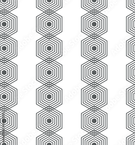 Vector illustration. The texture of the contour hexagon.  Grey, black and white geometric seamless pattern. Mosaic abstract background. Hexagonal repeating geometric polygon texture.