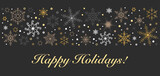 Dark winter background. Place for your congratulation text. Christmas decorative elements.