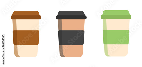 Delicious coffee paper cup icon. Drink vector illustration design