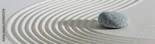  textured sand and stone in Japanese zen garden photo