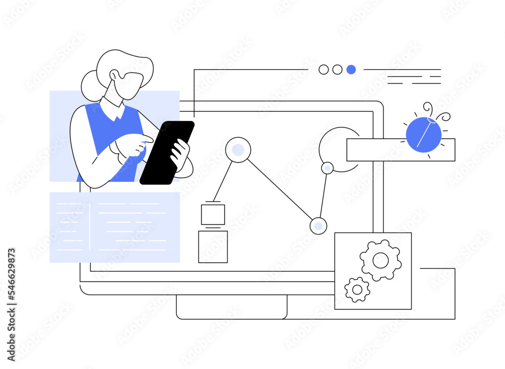 Automation testing abstract concept vector illustration. Automation testing abstract concept vector illustration.