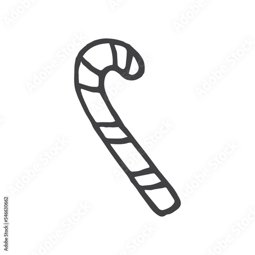 Illustration of a Christmas candy cane on white
