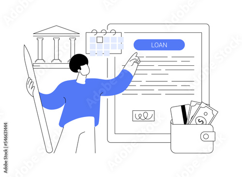 Loan disbursement abstract concept vector illustration.
