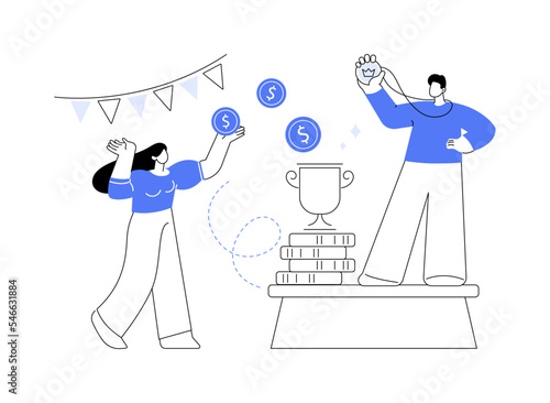 Prize pool abstract concept vector illustration.