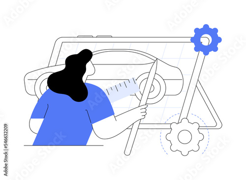 Industrial design abstract concept vector illustration.