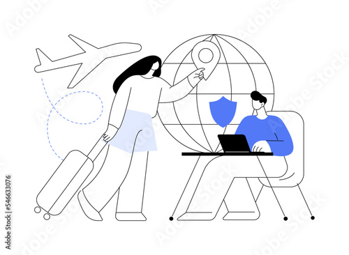 Global travelling abstract concept vector illustration.